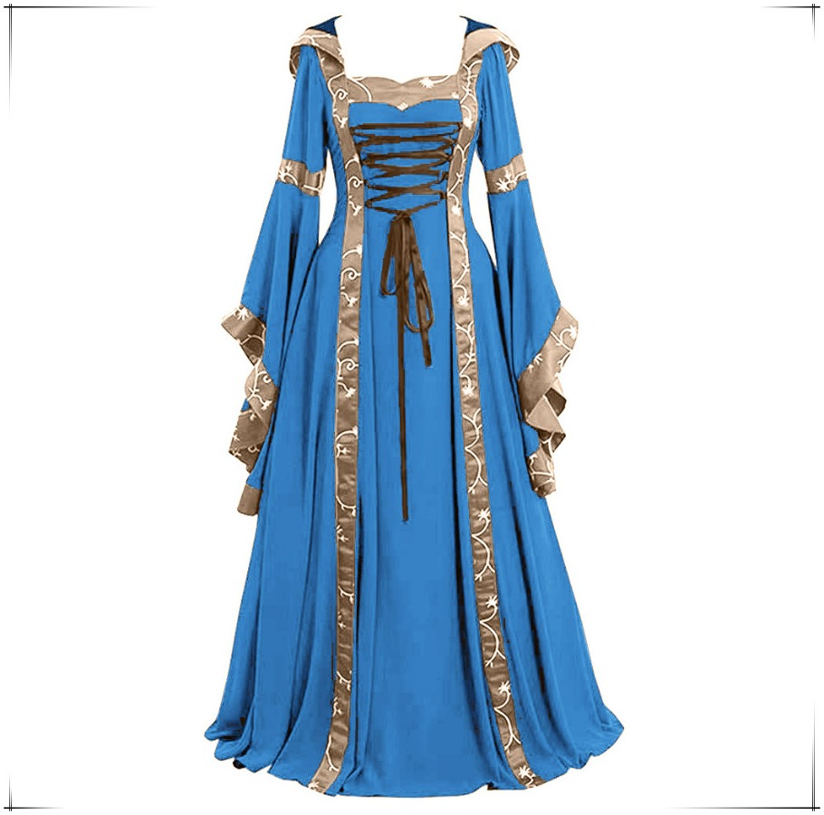 Medieval Renaissance Dress Women - Novo Vestido Maxi Gótico Medieval Feminino