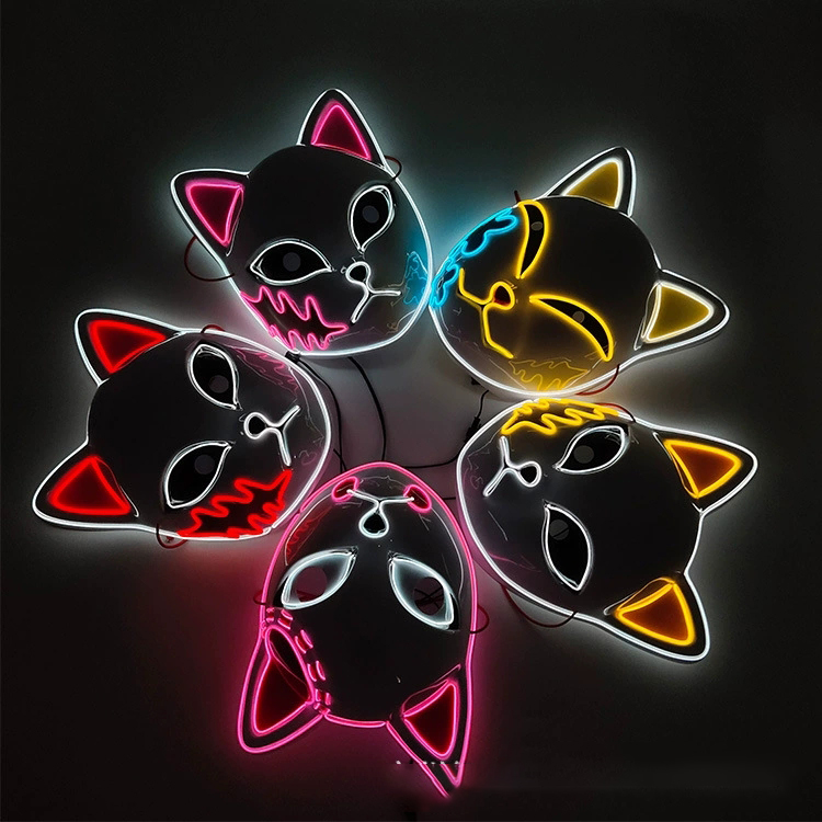 Led Purge Mask Halloween - Máscara de Raposa Demônio de Anime