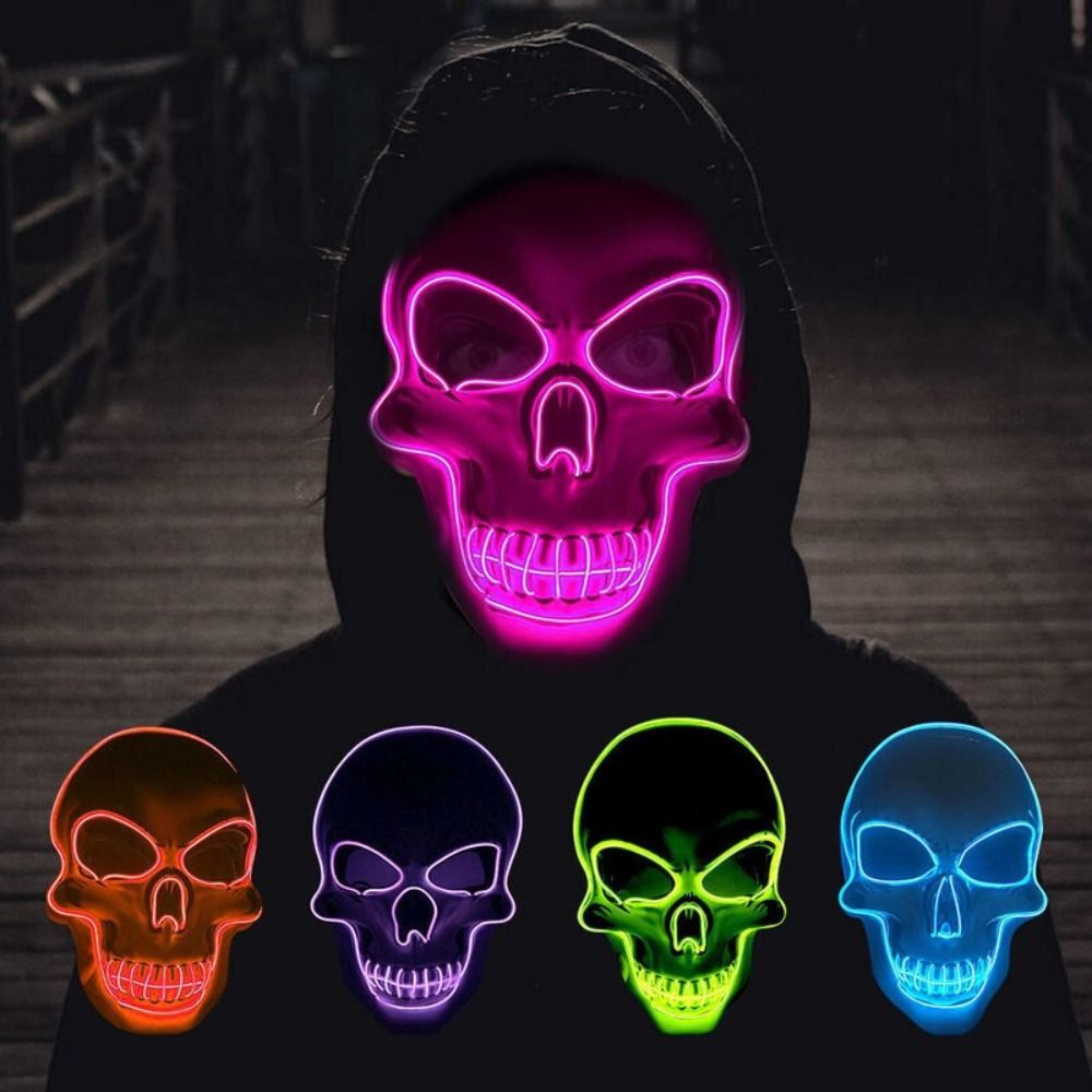 Led Purge Mask Halloween - Máscara de Caveira de Halloween com