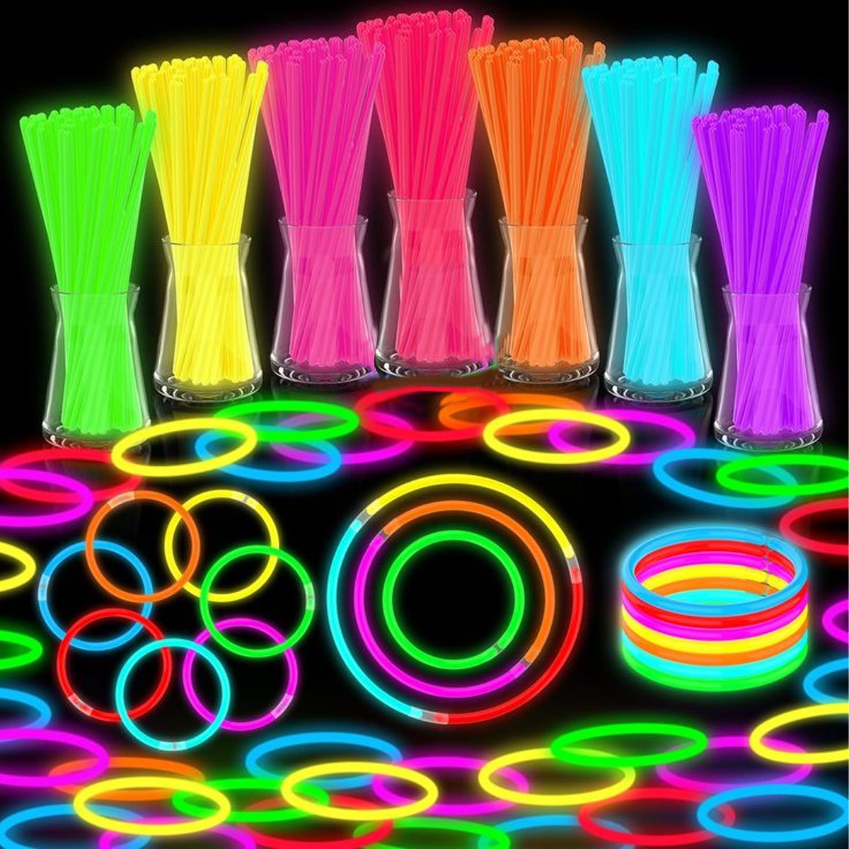 Glow In The Dark Party Glasses - Conjunto de 15/35 Peças de Bastões