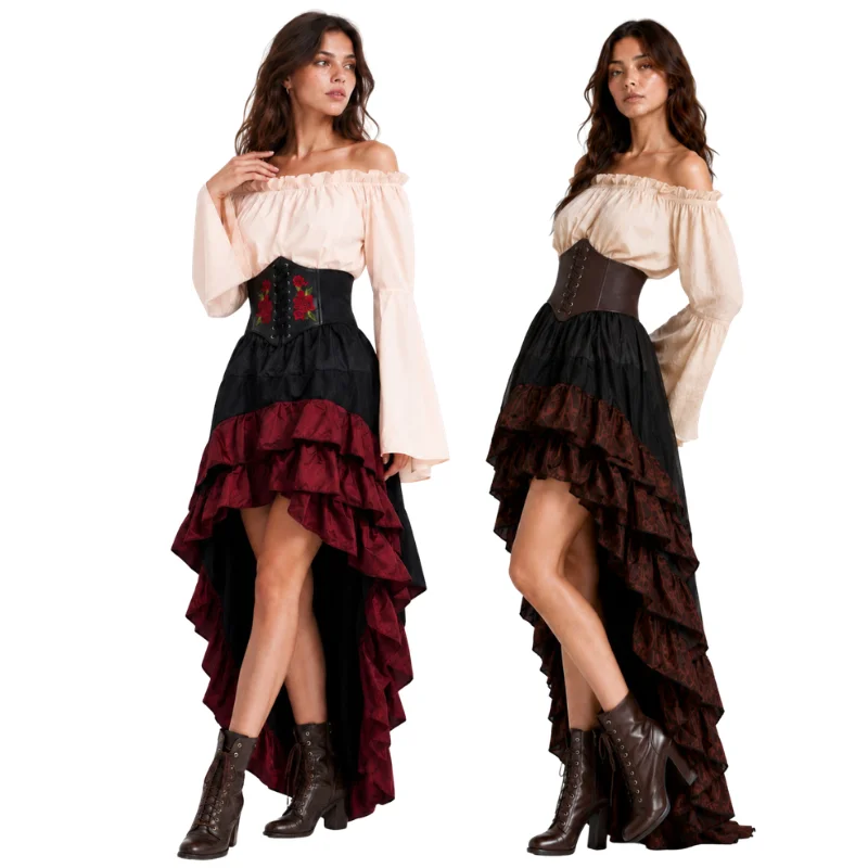 Medieval Renaissance Dress Women - Vestido de Pirata Retrô Medieval de