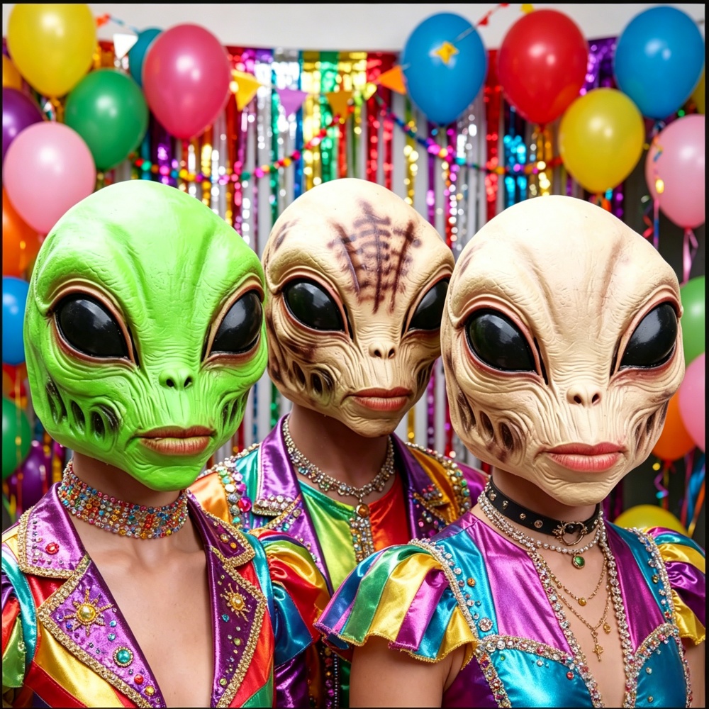 Latex Alien Mask Realistic - Máscara Alienígena de Halloween para Festa,