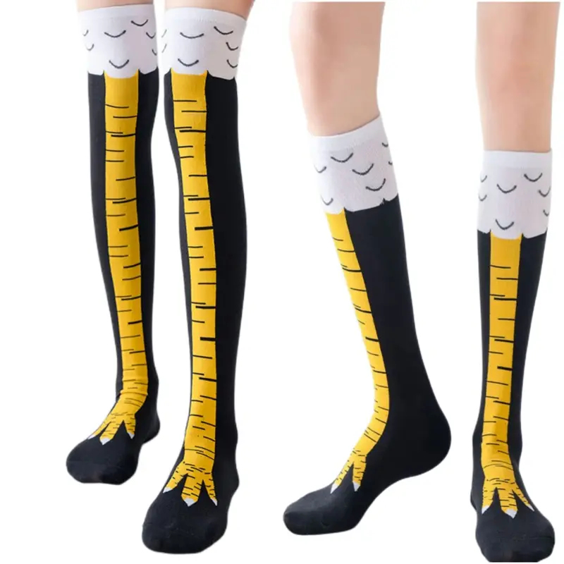 1/2/4 Pares de Meias Femininas - Funny Chicken Leg Socks avaliação e preço