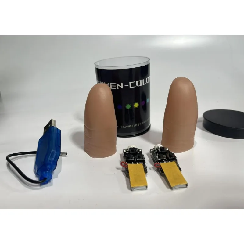 Super leve sete cores led luz  - Thumb Tip Magic Trick Set avaliação e preço