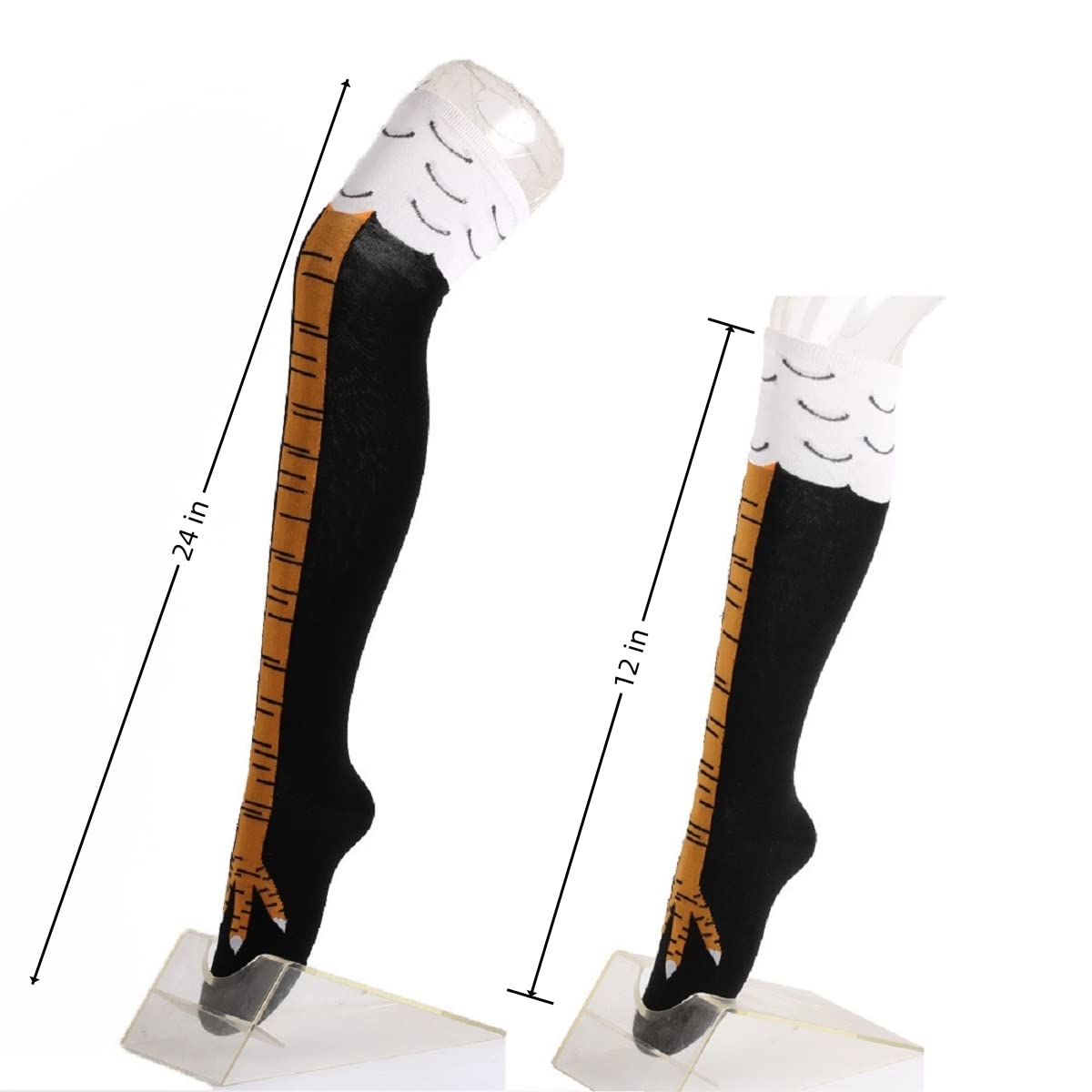 Mulheres coxa meias altas pés  - Funny Chicken Leg Socks avaliação e preço