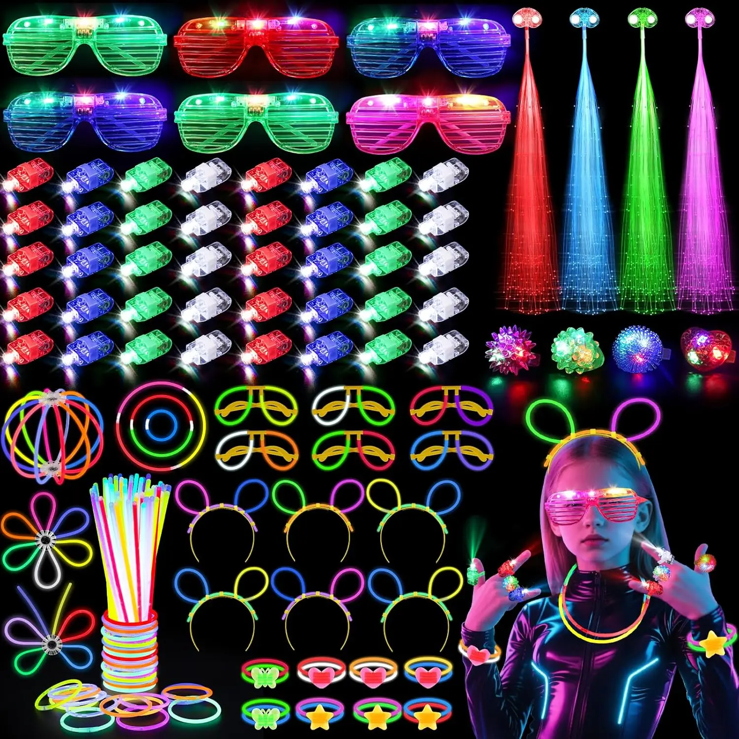 128 peças de óculos luminosos, - Glow In The Dark Party Glasses avaliação e preço