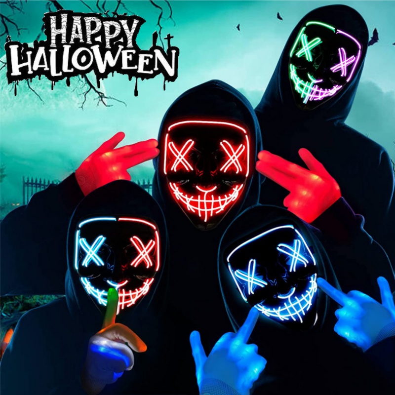 Assustador halloween cosplay i - Led Purge Mask Halloween avaliação e preço