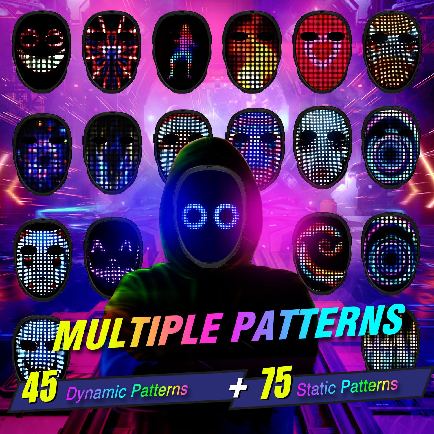 Festa led light up máscara ges - Led Purge Mask Halloween avaliação e preço