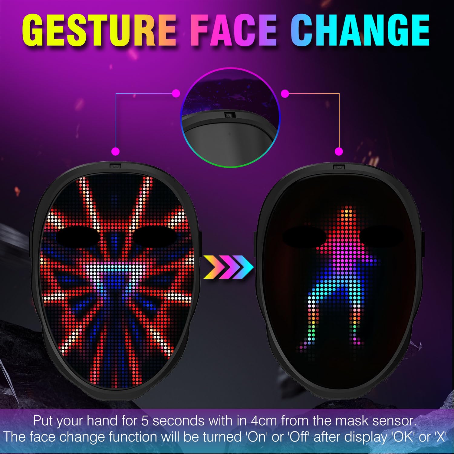Festa led light up máscara ges - Led Purge Mask Halloween avaliação e preço