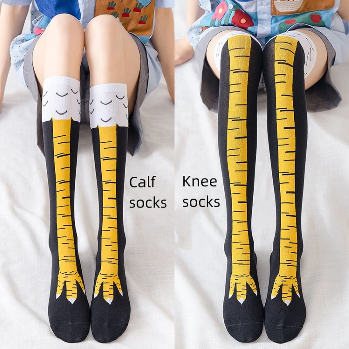 1/2 pares de meias altas de co - Funny Chicken Leg Socks avaliação e preço