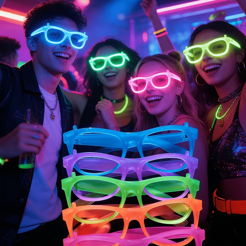 2/12 peças de Óculos Neon que  - Glow In The Dark Party Glasses avaliação e preço