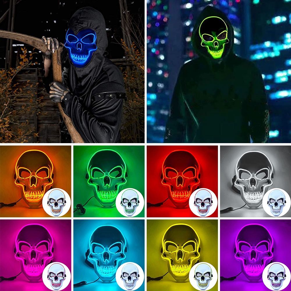 Máscara de Caveira de Hallowee - Led Purge Mask Halloween avaliação e preço