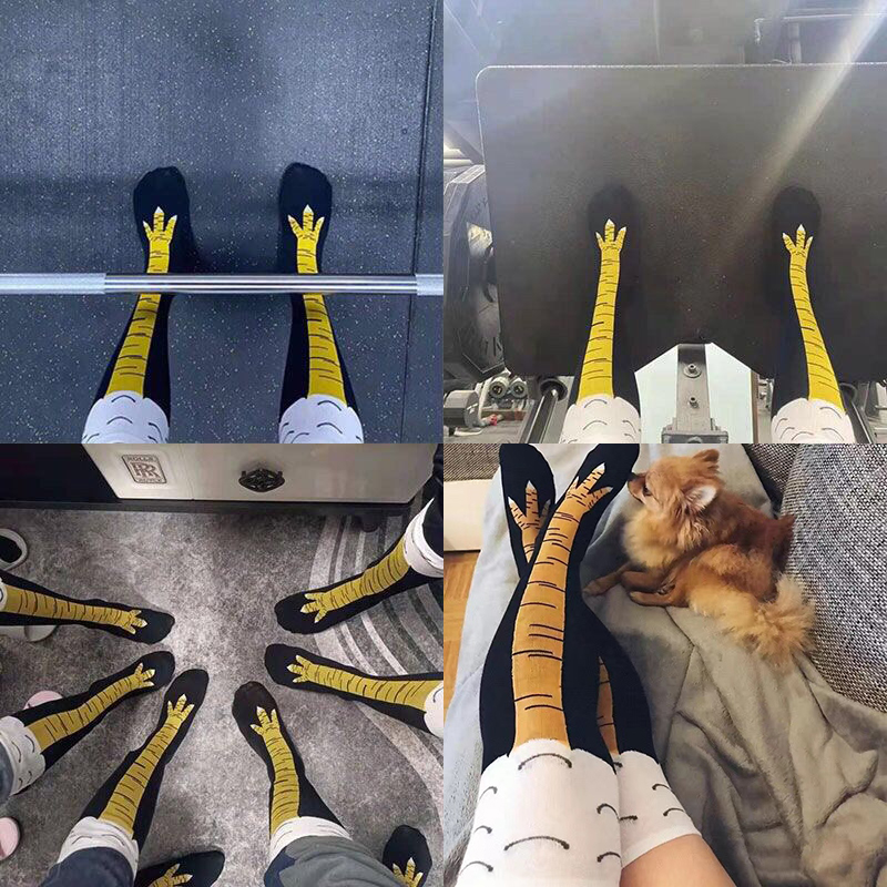 Meias Longas de Pata de Frango - Funny Chicken Leg Socks avaliação e preço