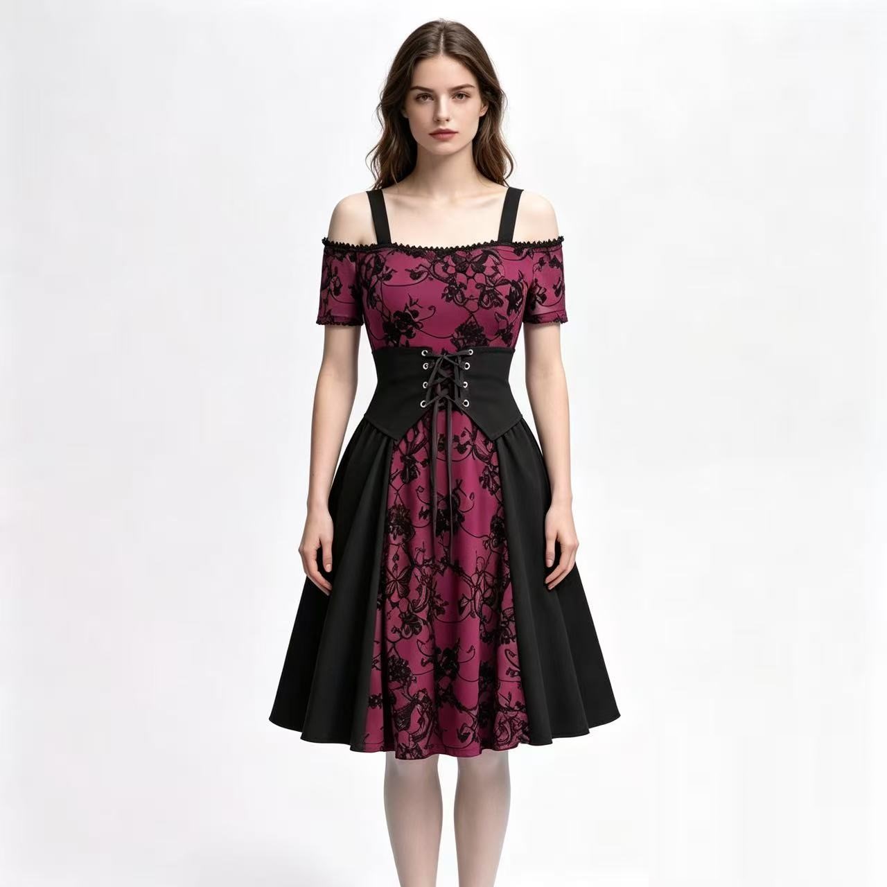 Vestido Curto Feminino Gótico  - Medieval Renaissance Dress Women avaliação e preço