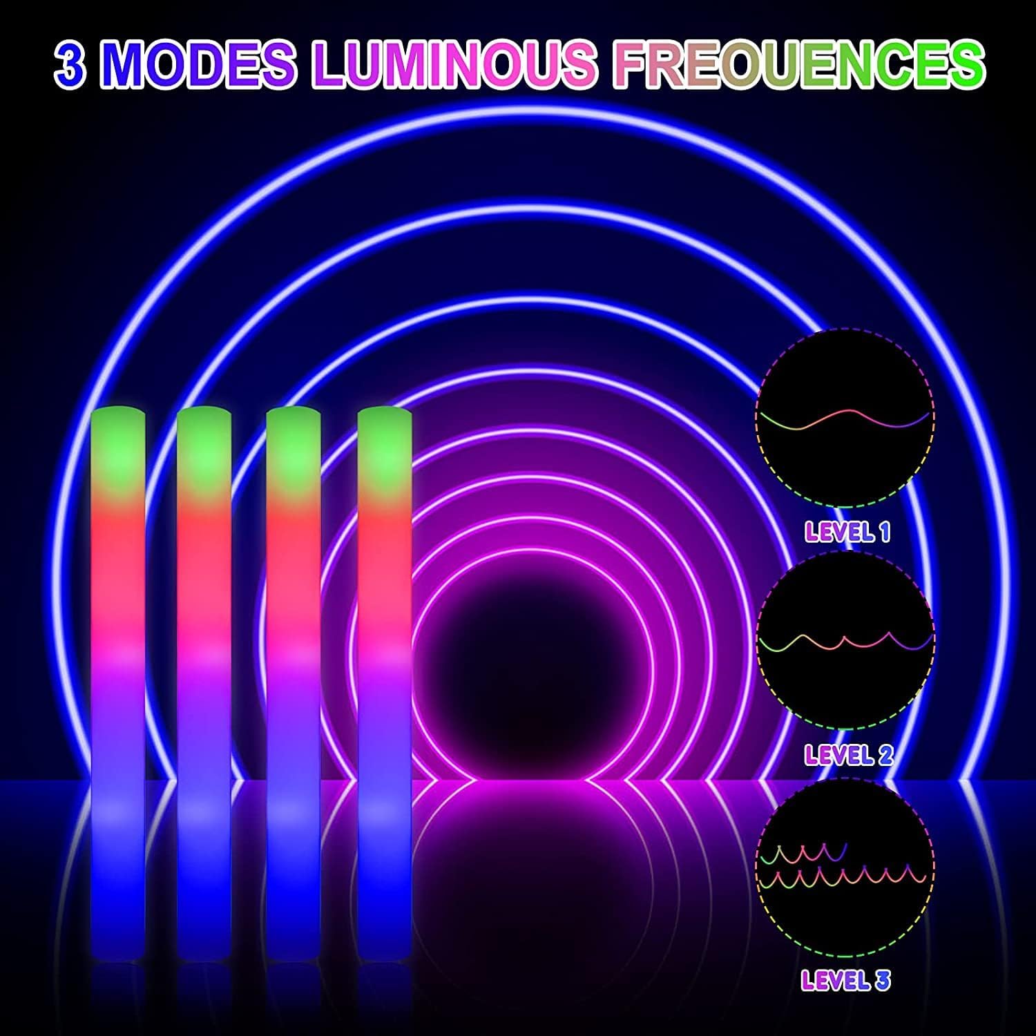 102 pçs varas de espuma led tu - Flashing Led Foam Sticks Party avaliação e preço