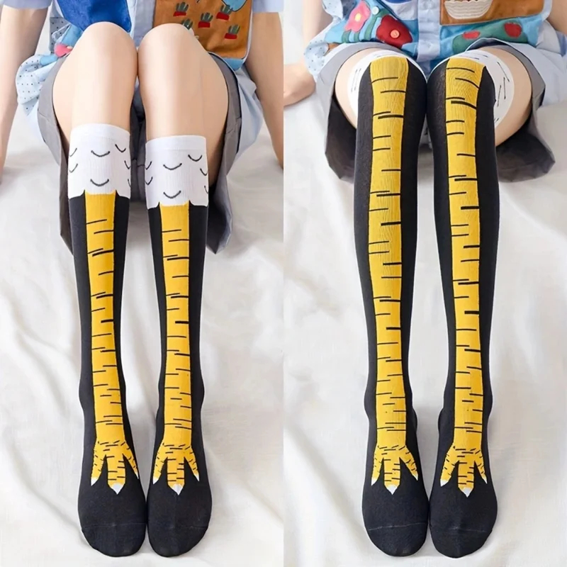 1/2 pares de Meias Longas Femi - Funny Chicken Leg Socks avaliação e preço