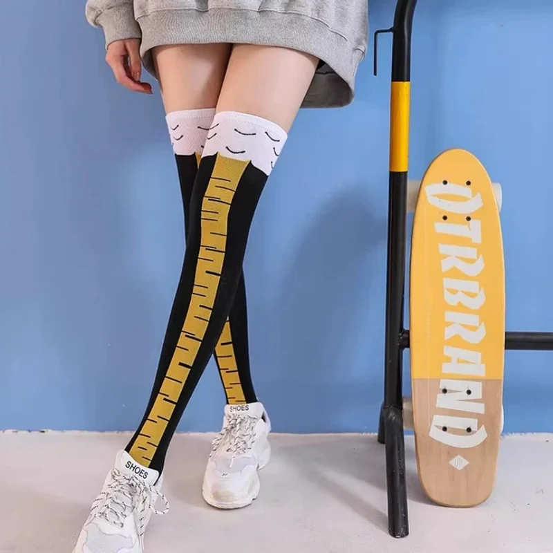 1/2 pares de Meias Longas Femi - Funny Chicken Leg Socks avaliação e preço