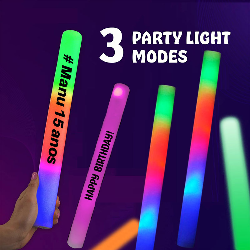 30 Bastões de Espuma Luminosos - Flashing Led Foam Sticks Party avaliação e preço